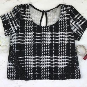 Plaid/Lace Top